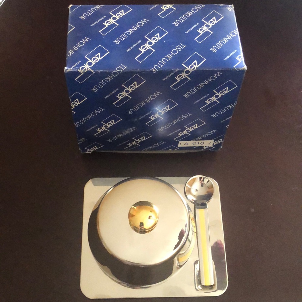 4 set - 16 piece Zepter International LA 010 Z small bowl with lid, spoon & tray